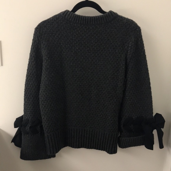 Charcoal Club Monaco Wool Sweater with Bow detail - Picture 6 of 6